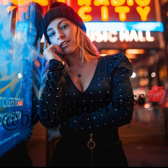 H&M Velour Bodysuit with Studs - Picture 4 of 8